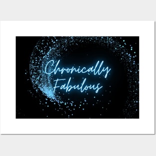 Spoonies are Chronically Fabulous (Blue Glitter) Posters and Art